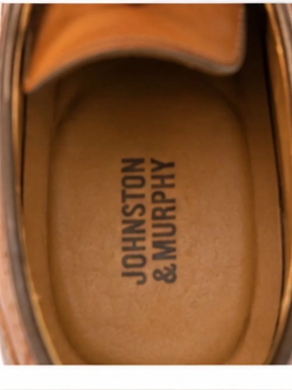 Johnston & Murphy Men’s 11M Sheepskin Dress Shoes Cognac Brown Made in Brazil